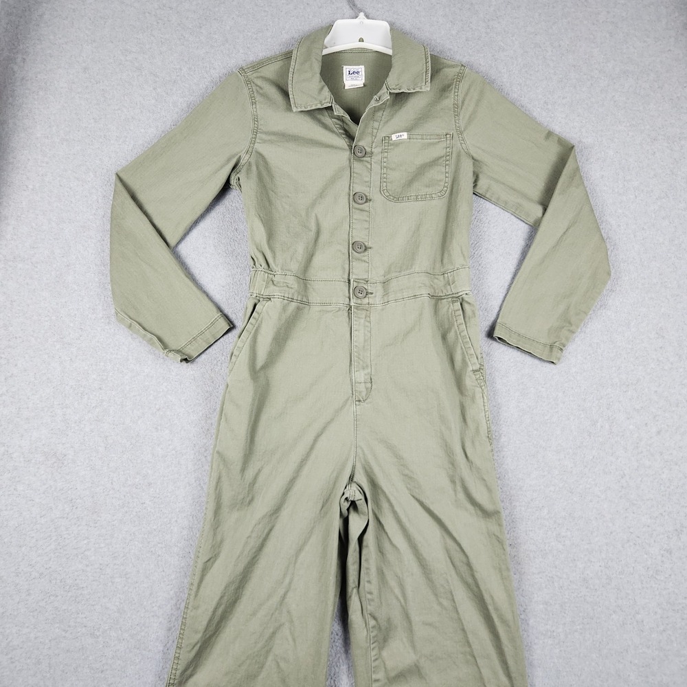 Lee Jumpsuit Womens XS Olive Green Workwear Long Sleeve Utility Button Front
